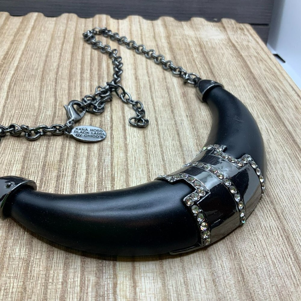 Kara Ross Black Hematite Gun Metal Collar Bracelet Necklace